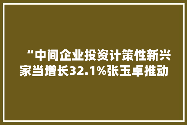 “中间企业投资计策性新兴家当增长32.1%张玉卓推动人工智能生态成长目标2025年占比达35%！”_和讯_相干