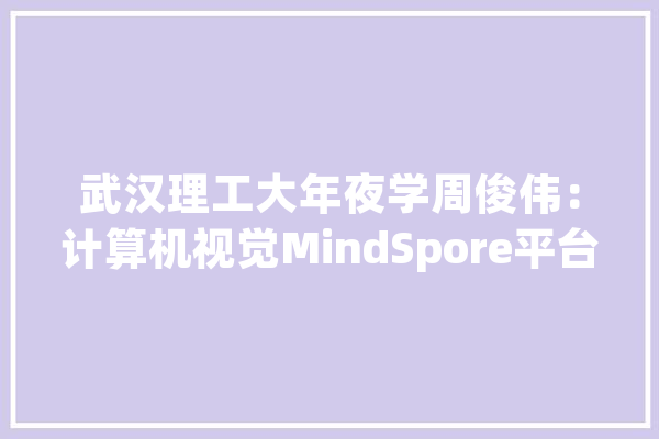 武汉理工大年夜学周俊伟：计算机视觉MindSpore平台改革探索_人工智能_视觉 智能问答