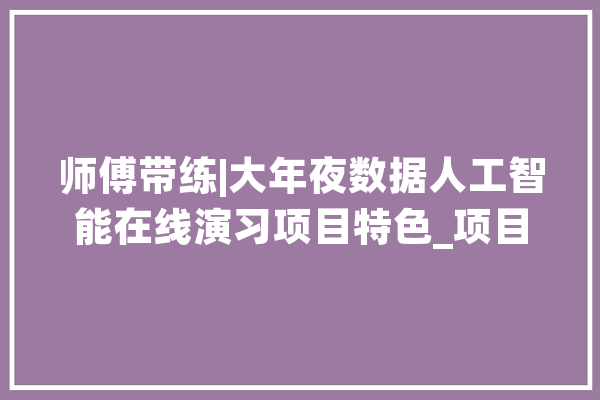师傅带练|大年夜数据人工智能在线演习项目特色_项目_在线