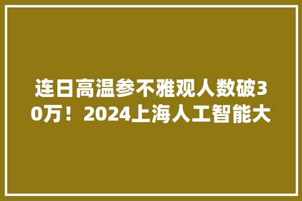 连日高温参不雅观人数破30万！2024上海人工智能大年夜会终结但展览仍连续……_上海市_人工智能 计算机