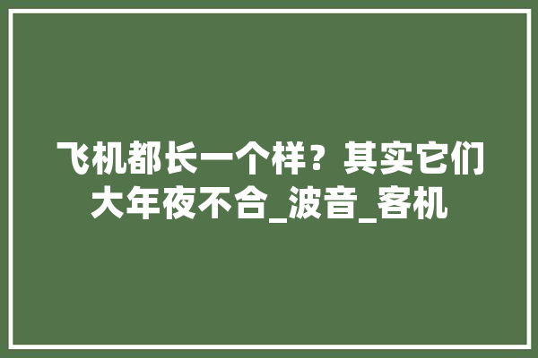 飞机都长一个样？其实它们大年夜不合_波音_客机 科技快讯