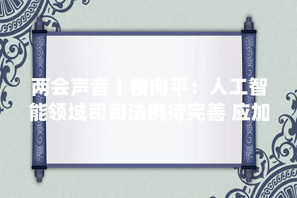 两会声音｜楼向平：人工智能领域司司法例待完善 应加强可托治理_人工智能_可托 云服务