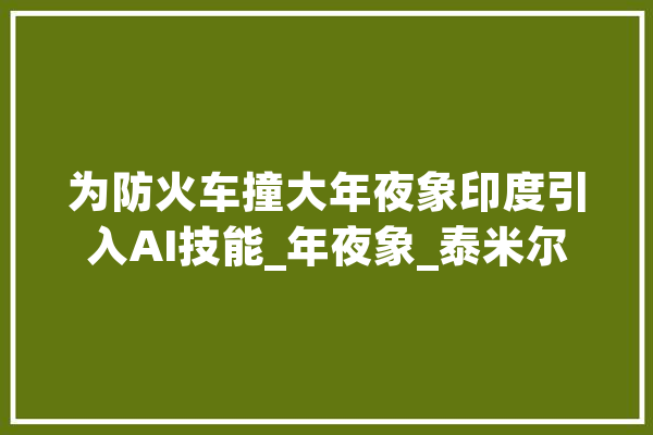 为防火车撞大年夜象印度引入AI技能_年夜象_泰米尔 云服务
