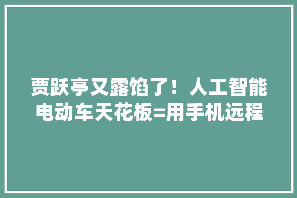 贾跃亭又露馅了！人工智能电动车天花板=用手机远程控制开门？_他说_汽车 文字写作