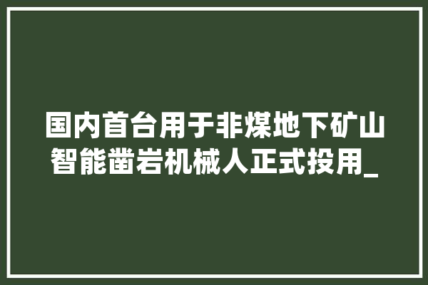 国内首台用于非煤地下矿山智能凿岩机械人正式投用_技巧_智能 文字写作