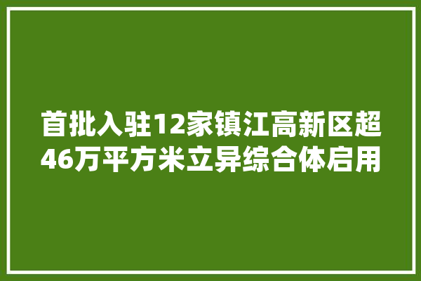 首批入驻12家镇江高新区超46万平方米立异综合体启用_镇江_家当