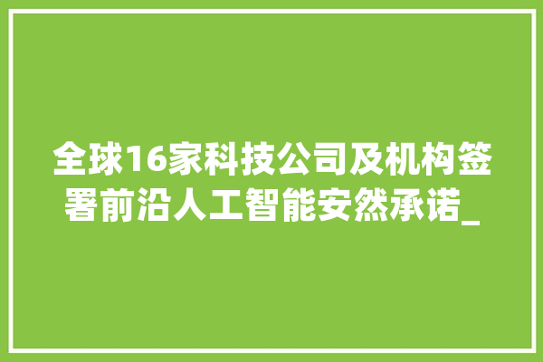 全球16家科技公司及机构签署前沿人工智能安然承诺_人工智能_阿联酋 智能写作