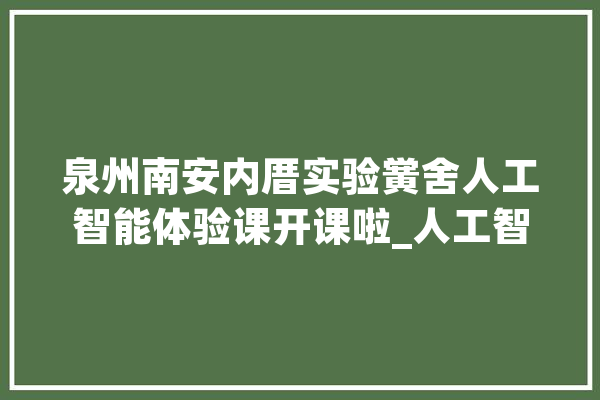 泉州南安内厝实验黉舍人工智能体验课开课啦_人工智能_机械人 智能写作