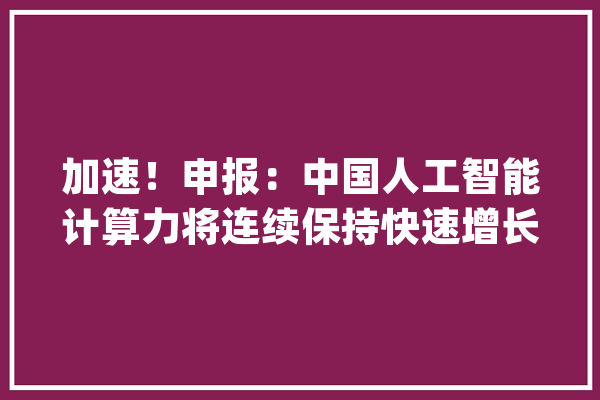 加速！申报：中国人工智能计算力将连续保持快速增长_人工智能_中国 智能助手