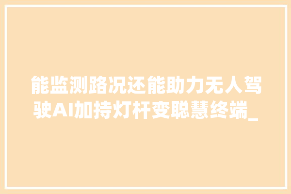 能监测路况还能助力无人驾驶AI加持灯杆变聪慧终端_聪明_人工智能