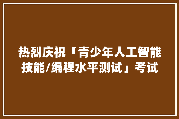 热烈庆祝「青少年人工智能技能/编程水平测试」考试圆满成功_孩子们_人工智能 AI快讯