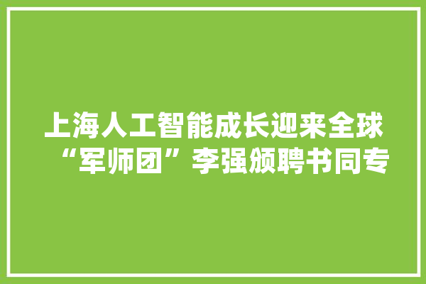 上海人工智能成长迎来全球“军师团”李强颁聘书同专家交流的干货在此_人工智能_上海 云服务