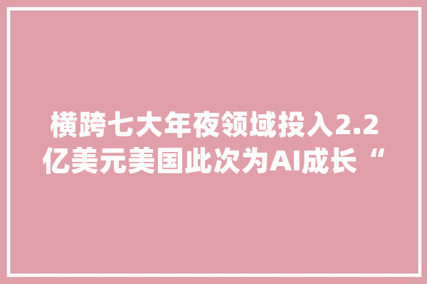 横跨七大年夜领域投入2.2亿美元美国此次为AI成长“出大年夜招”_人工智能_研讨所