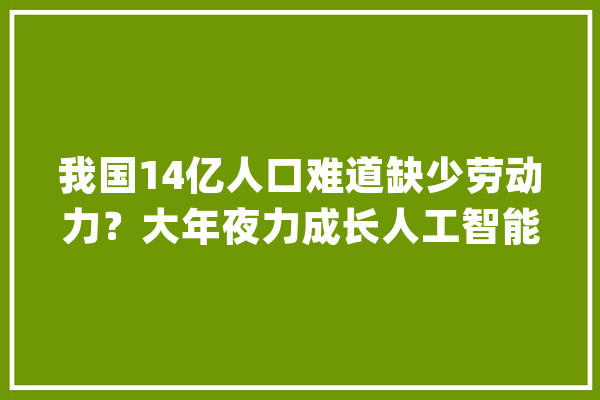 我国14亿人口难道缺少劳动力？大年夜力成长人工智能打工人的心酸_技巧_人工智能 绘影字幕