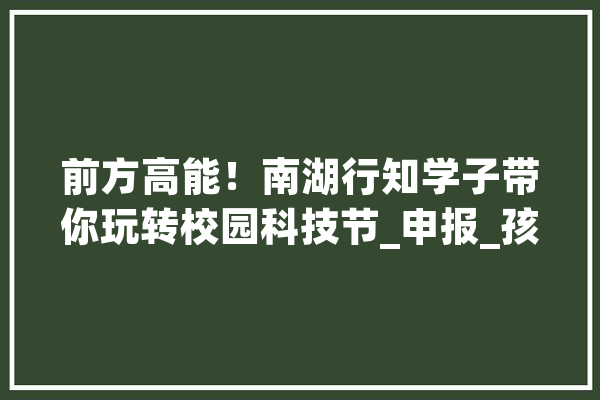 前方高能！南湖行知学子带你玩转校园科技节_申报_孩子们