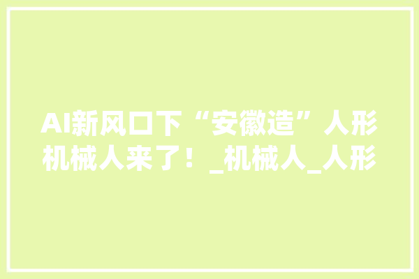 AI新风口下“安徽造”人形机械人来了！_机械人_人形 智能写作