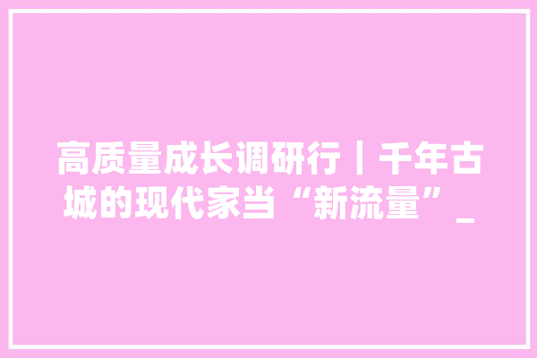 高质量成长调研行｜千年古城的现代家当“新流量”_家当_姑苏 AI简讯