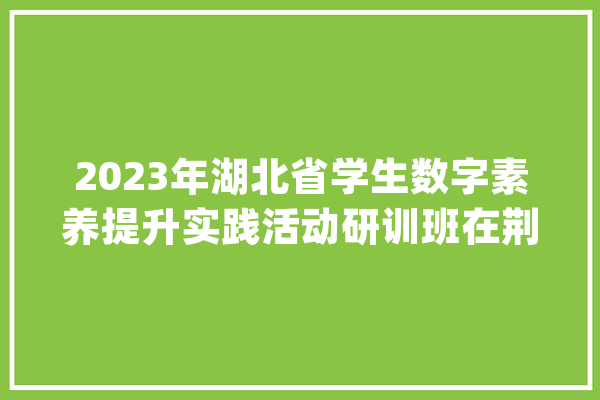 2023年湖北省学生数字素养提升实践活动研训班在荆门开班_荆门_飞客 科技快讯