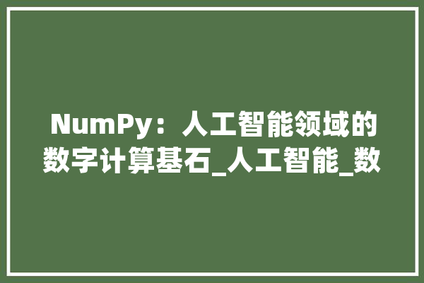 NumPy：人工智能领域的数字计算基石_人工智能_数组
