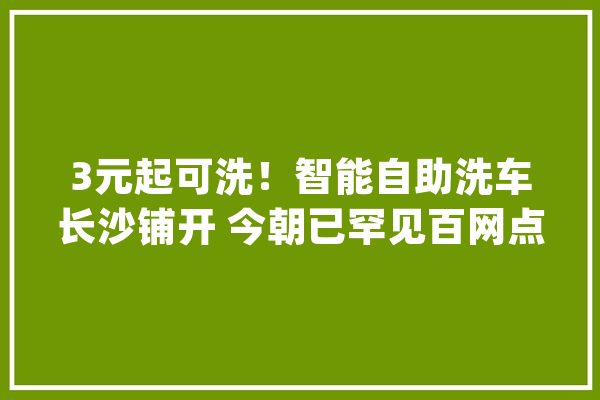 3元起可洗！智能自助洗车长沙铺开 今朝已罕见百网点_洗车_长沙