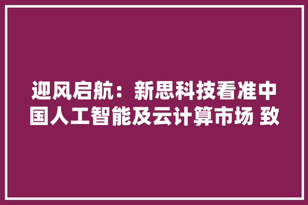 迎风启航：新思科技看准中国人工智能及云计算市场 致力深化合作共赢未来_思科_和讯