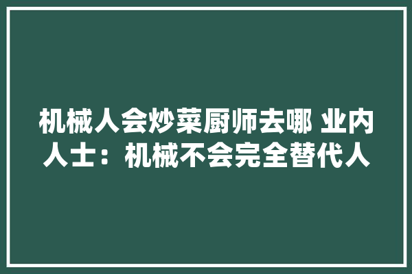 机械人会炒菜厨师去哪 业内人士：机械不会完全替代人工_炒菜_厨师