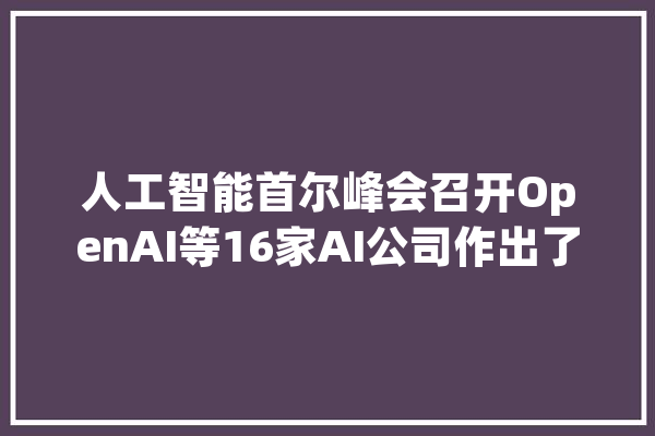人工智能首尔峰会召开OpenAI等16家AI公司作出了什么安然承诺？_人工智能_公司 计算机