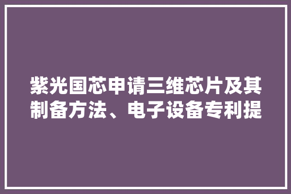 紫光国芯申请三维芯片及其制备方法、电子设备专利提高产品机能_功效_极限 智能写作