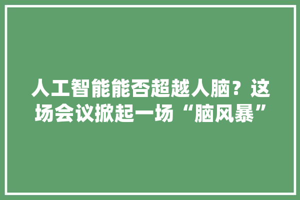 人工智能能否超越人脑？这场会议掀起一场“脑风暴”_脑科学_科学城 云服务