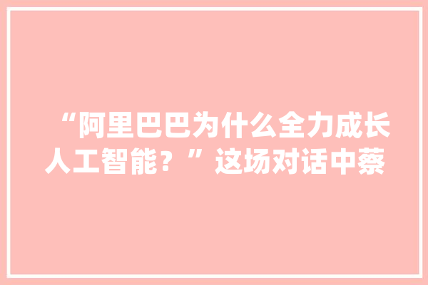 “阿里巴巴为什么全力成长人工智能？”这场对话中蔡崇信给出最新回应_阿里巴巴_崇信