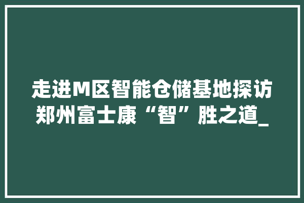 走进M区智能仓储基地探访郑州富士康“智”胜之道_郑州_智能