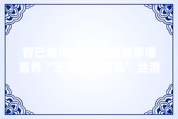 智己城市NOA实测陆家嘴首秀“无保护掉落头”丝滑表现令人叹服~_技巧_城市 AI简讯