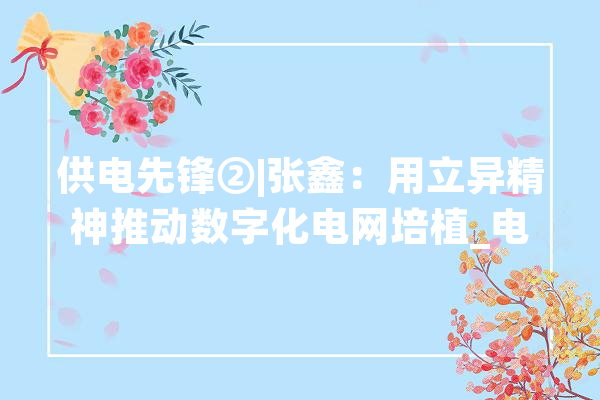 供电先锋②|张鑫：用立异精神推动数字化电网培植_电网_聪明 AI简讯