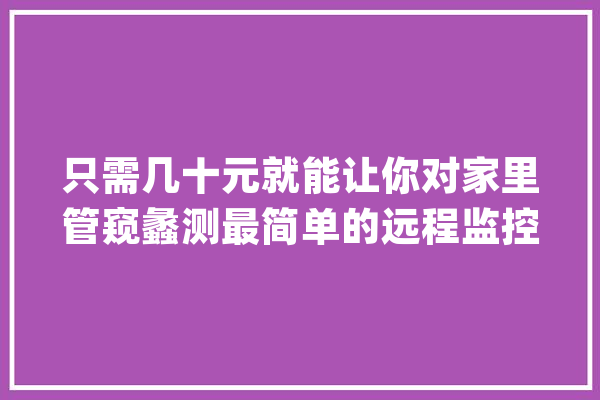 只需几十元就能让你对家里管窥蠡测最简单的远程监控安装分享_摄像头_功效 AI快讯