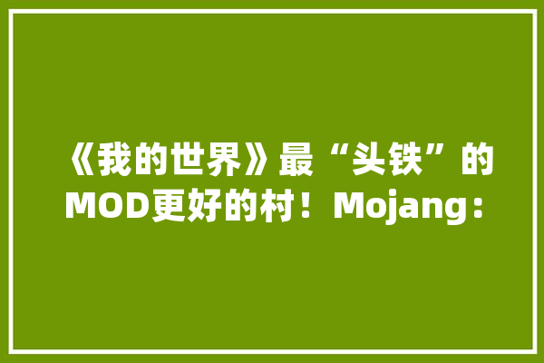 《我的世界》最“头铁”的MOD更好的村！Mojang：逼不去世你！_村_模块