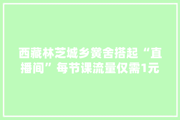西藏林芝城乡黉舍搭起“直播间”每节课流量仅需1元_林芝_村 计算机
