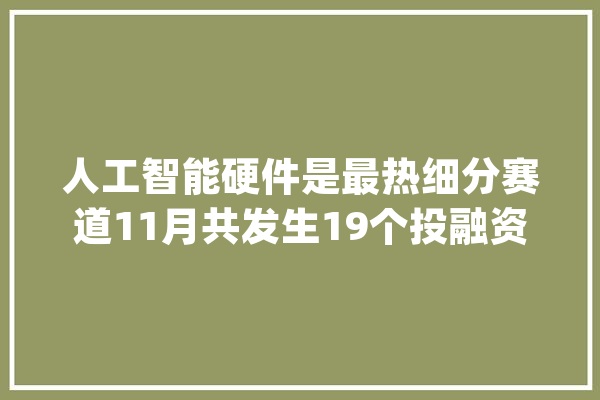 人工智能硬件是最热细分赛道11月共发生19个投融资事宜_人工智能_融资
