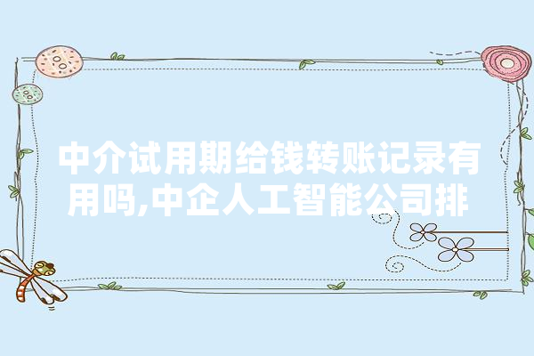 中介试用期给钱转账记录有用吗,中企人工智能公司排名 文字写作