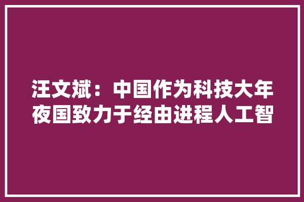 汪文斌：中国作为科技大年夜国致力于经由进程人工智能的应用推动残疾人融合成长_残疾人_人工智能