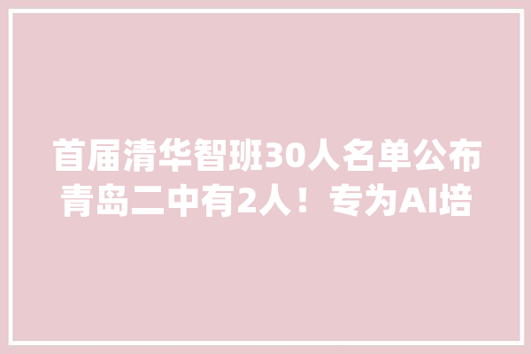 首届清华智班30人名单公布青岛二中有2人！专为AI培养_清华年夜学_青岛