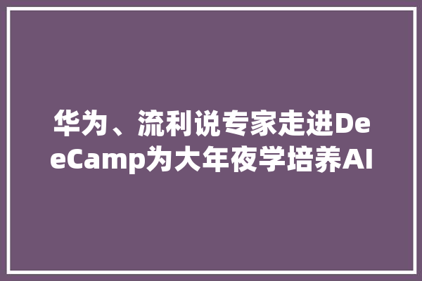 华为、流利说专家走进DeeCamp为大年夜学培养AI人才_人工智能_脸色 AI快讯