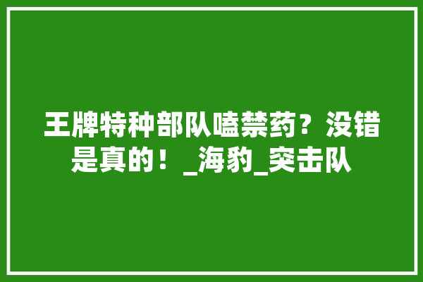 王牌特种部队嗑禁药？没错是真的！_海豹_突击队 智能写作