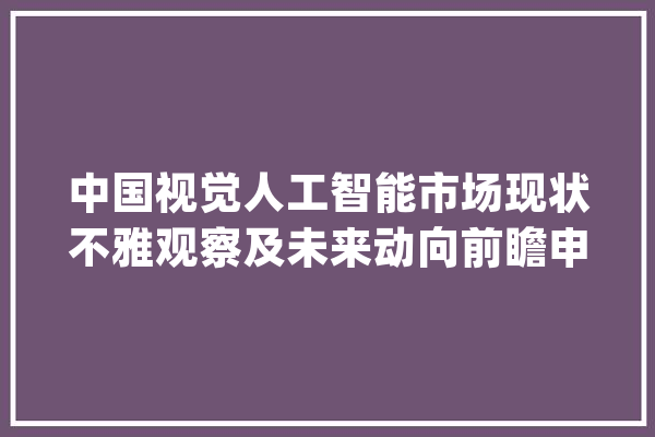 中国视觉人工智能市场现状不雅观察及未来动向前瞻申报2024-2030年_人工智能_视觉 智能问答