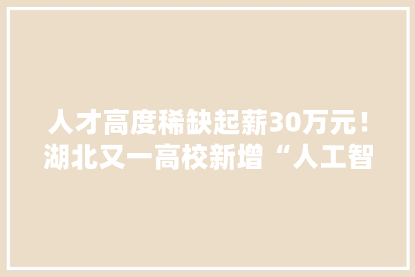 人才高度稀缺起薪30万元！湖北又一高校新增“人工智能”专业！_人工智能_湖北 AI简讯
