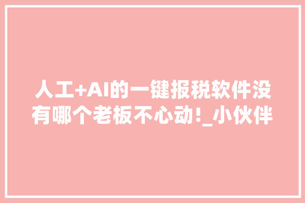 人工+AI的一键报税软件没有哪个老板不心动!_小伙伴_一键