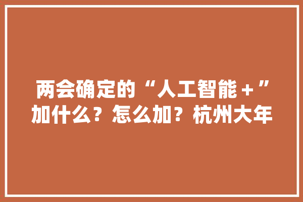两会确定的“人工智能＋”加什么？怎么加？杭州大年夜动作破题了_人工智能_家当 AI快讯