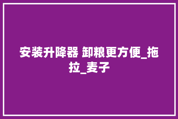 安装升降器 卸粮更方便_拖拉_麦子