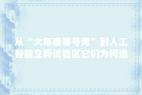 从“大年夜零号湾”到人工智能立异试验区它们为何选择来到这里？_实验区_人工智能