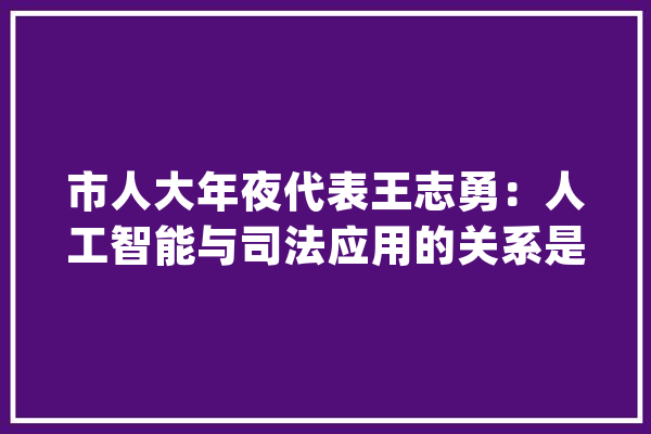 市人大年夜代表王志勇：人工智能与司法应用的关系是“双向奔赴”与“互相成就”_人工智能_司法 文字写作