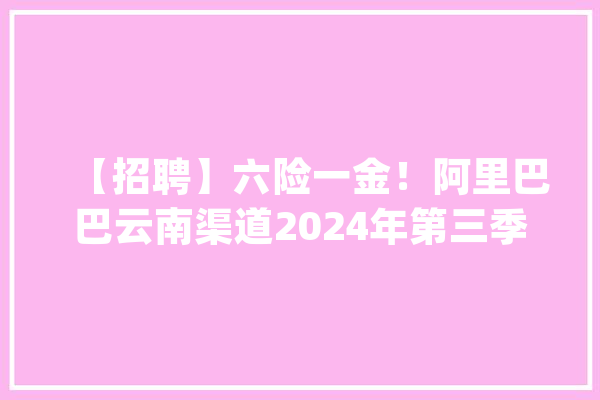 【招聘】六险一金！阿里巴巴云南渠道2024年第三季度招聘通知书记_工作_阿里巴巴 计算机